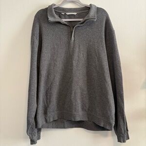 Men's XL gray Cutter and Buck 1/4 zip pullover soft nice collared sweater
